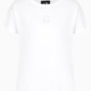 Armani Exchange T-Shirt Donna Logo Shiny Bianco Moderno-0
