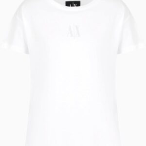 Armani Exchange T-Shirt Donna Logo Shiny Bianco Moderno-0
