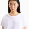 Armani Exchange T-Shirt Donna Logo Shiny Bianco Moderno-1