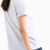 Armani Exchange T-Shirt Donna Logo Shiny Bianco Moderno-4