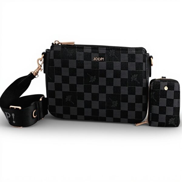 Borsa a tracolla Joop Piazza Scacchi nero design elegante
