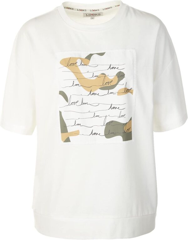 T-Shirt Donna Beige LOOKS BY WOLFGANG JOOP Stampa Fascia-0